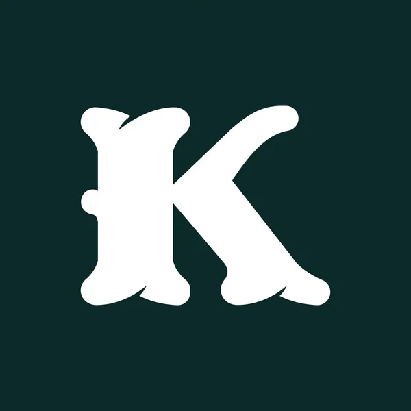 K Buchstabe Logo aus Knochen. — Stockvektor