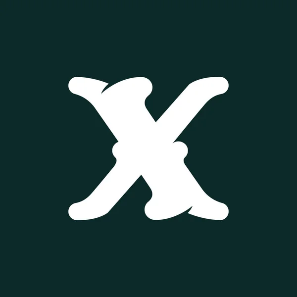 X logo de la letra hecha de huesos . — Vector de stock