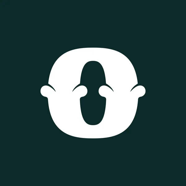 Logo litery O wykonane z kości. — Wektor stockowy