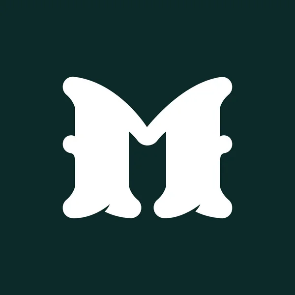 Логотип M-літери з кісток . — стоковий вектор