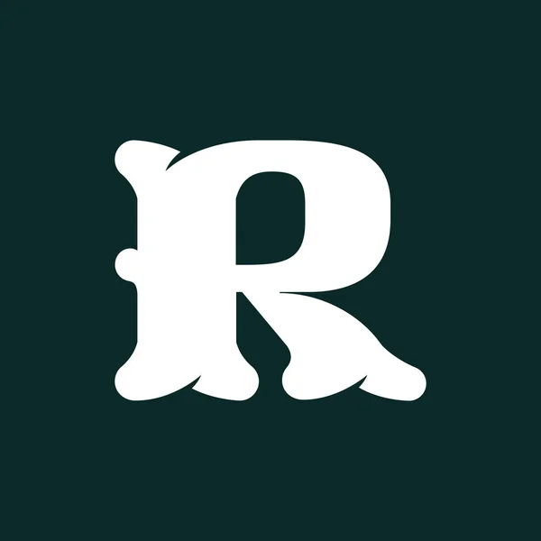 Logotipo de la letra R hecha de huesos . — Vector de stock