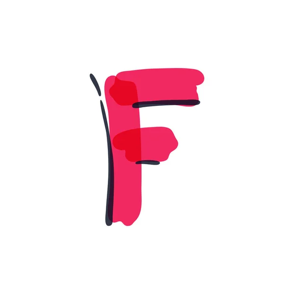 F lettre logo manuscrit avec un stylo feutre . — Image vectorielle