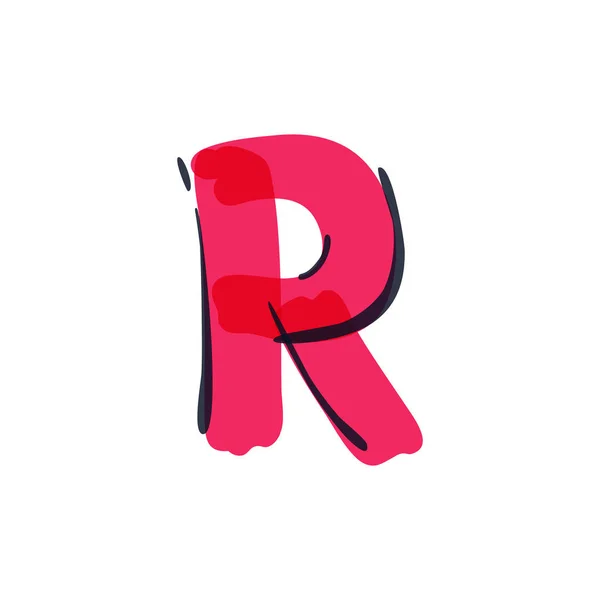 R letter logo handwritten with a felt-tip pen. — Stock Vector