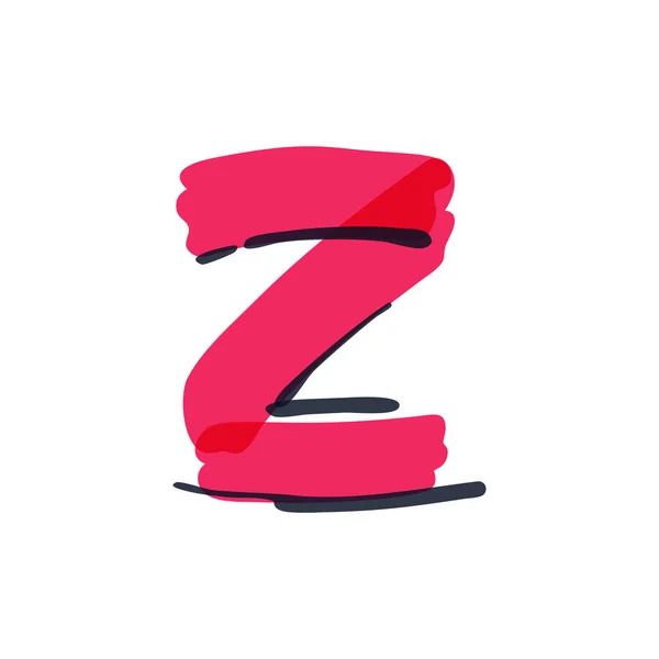 Z letter logo handwritten with a felt-tip pen. — Stock Vector