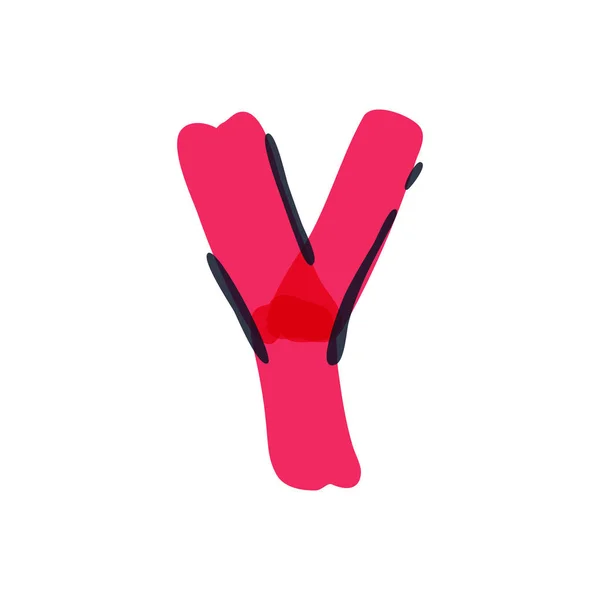 Y letter logo handgeschreven met een viltstift. — Stockvector