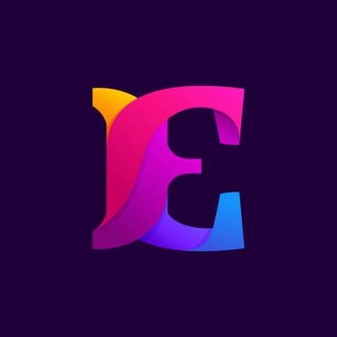 Gradyanlar üst üste biniyor. E harfi logo tasarımı fikri.