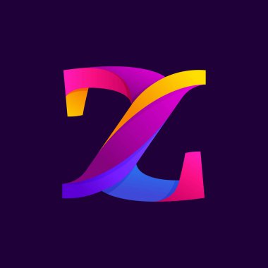 Gradyanlar örtüşen Z harfi logo tasarımı fikri.