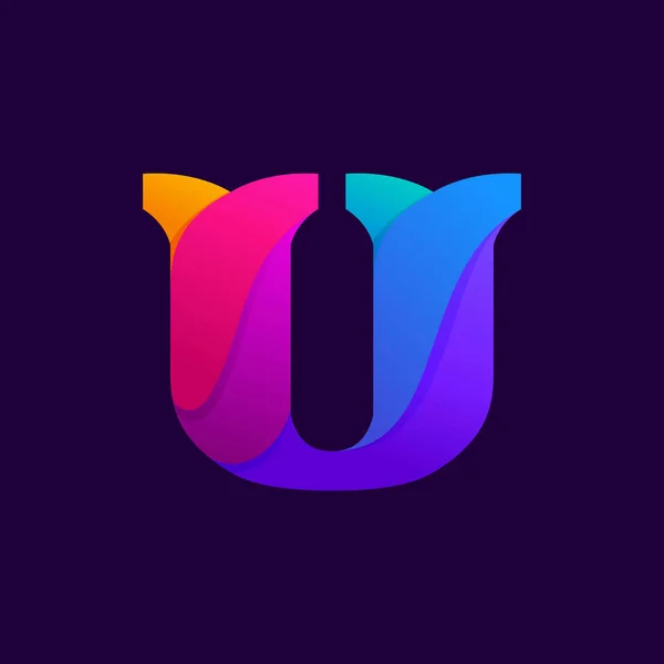 Overlapping gradients letter U logo design idea. — Stock Vector