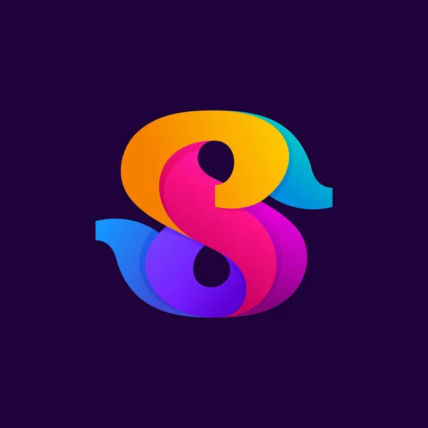 Overlappende gradiënten letter S logo ontwerp idee. — Stockvector
