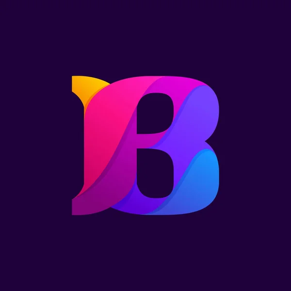 Idée de conception de logo de lettre B de gradients chevauchants . — Image vectorielle