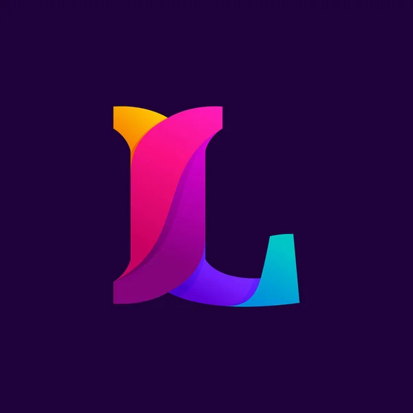 Overlapping gradients letter L logo design idea. — Stock Vector