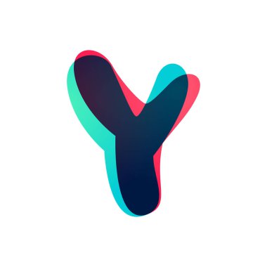 Üstüste binen gradyan harf Y logotype.