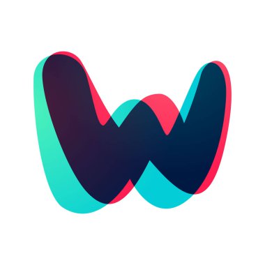 Örtüşen gradyan harf W logosu.