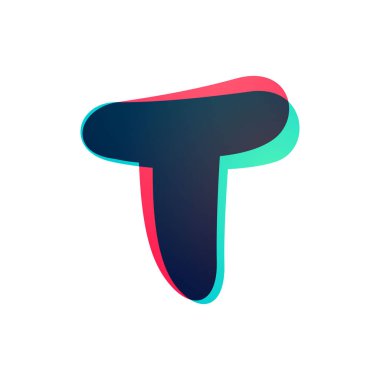 Örtüşen gradyan harf T logosu.