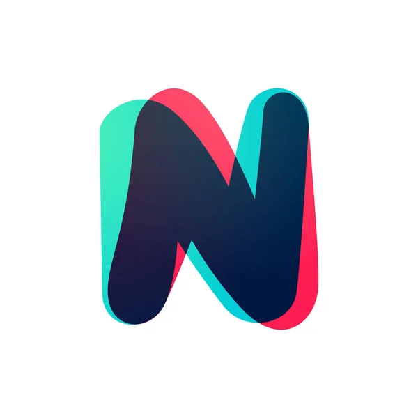 Logo della lettera N con gradiente sovrapposto . — Vettoriale Stock