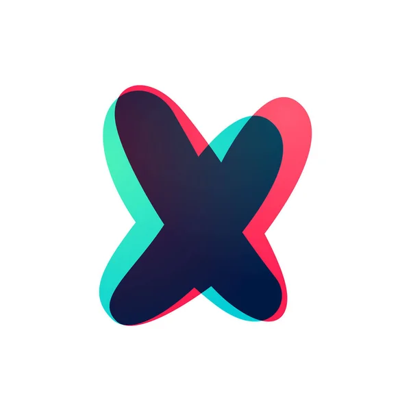 Overlappende gradiënt letter X logotype. — Stockvector