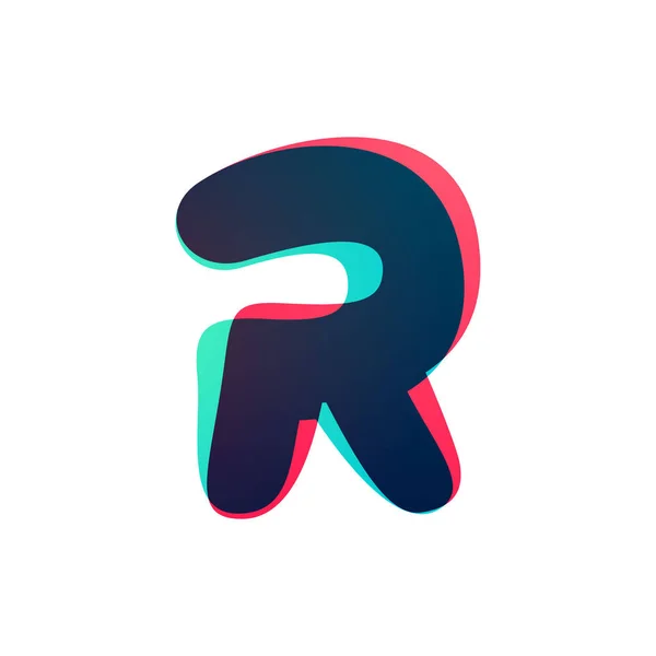 重なり合うグラデーション文字Rのロゴタイプ. — ストックベクタ