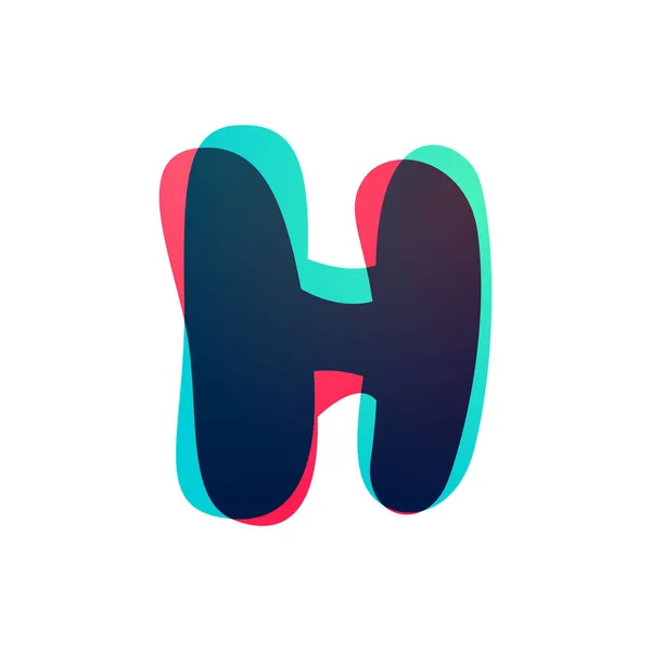 Overlappende gradiënt letter H logotype. — Stockvector