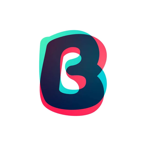 Overlappende gradiënt letter B logotype. — Stockvector