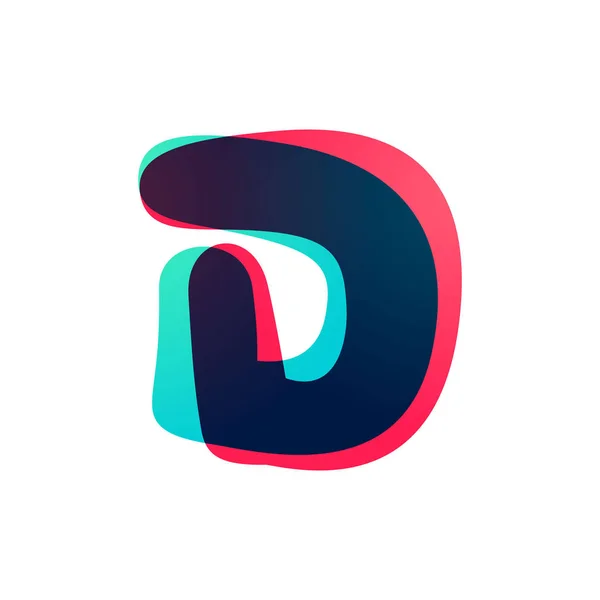 Overlapping gradient letter D logotype. — Stock Vector
