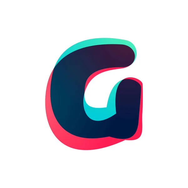 Overlappende gradiënt letter G logotype. — Stockvector