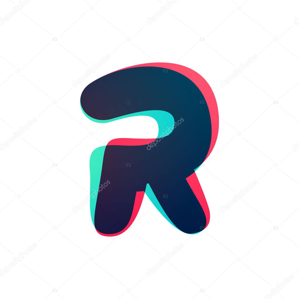 Curve rounded font. Vibrant glossy colors.