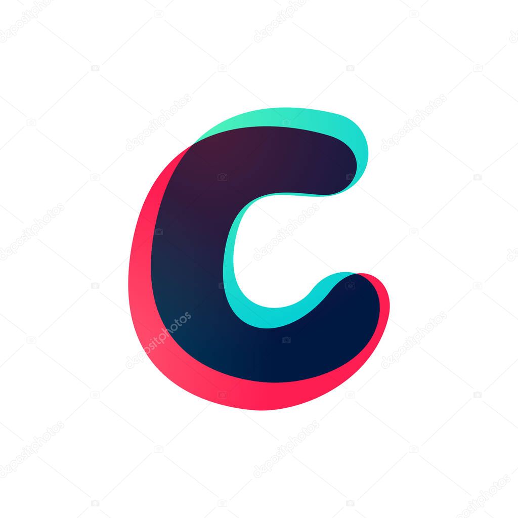 Curve rounded font. Vibrant glossy colors.
