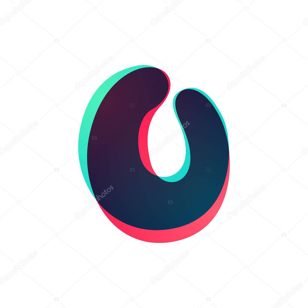 Curve rounded font. Vibrant glossy colors.