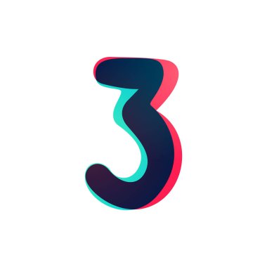 Üst üste binen üç numaralı logot tipi.