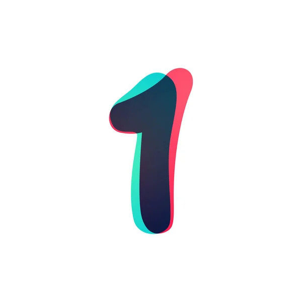 Logotype du gradient numéro un qui se chevauche . — Image vectorielle