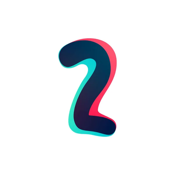 Logotype numéro deux du gradient de chevauchement . — Image vectorielle