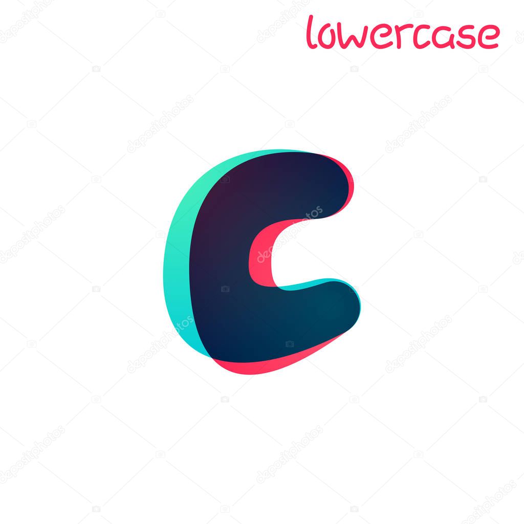 Curve rounded font. Vibrant glossy colors.