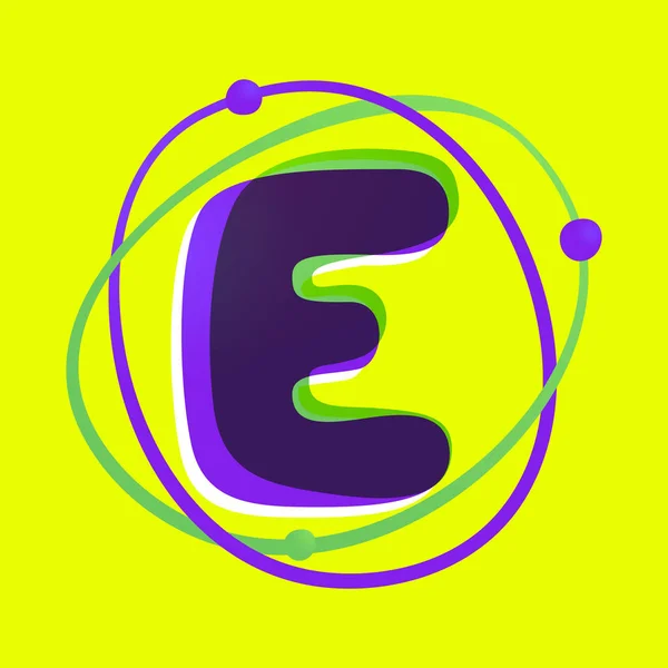 Science letter E logotype. — Stock Vector