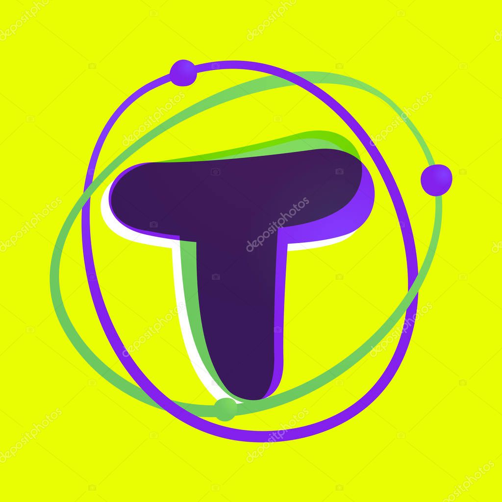 High technology overlapping gradient font. Vivid glossy colors.