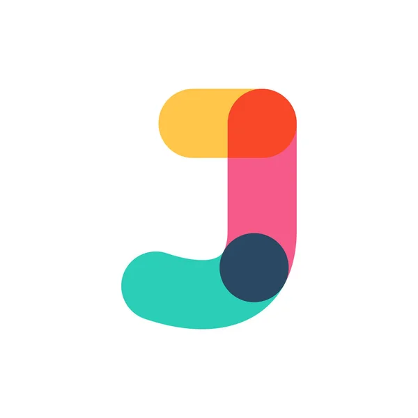 Overlapping one line letter J logotype. — Stock Vector