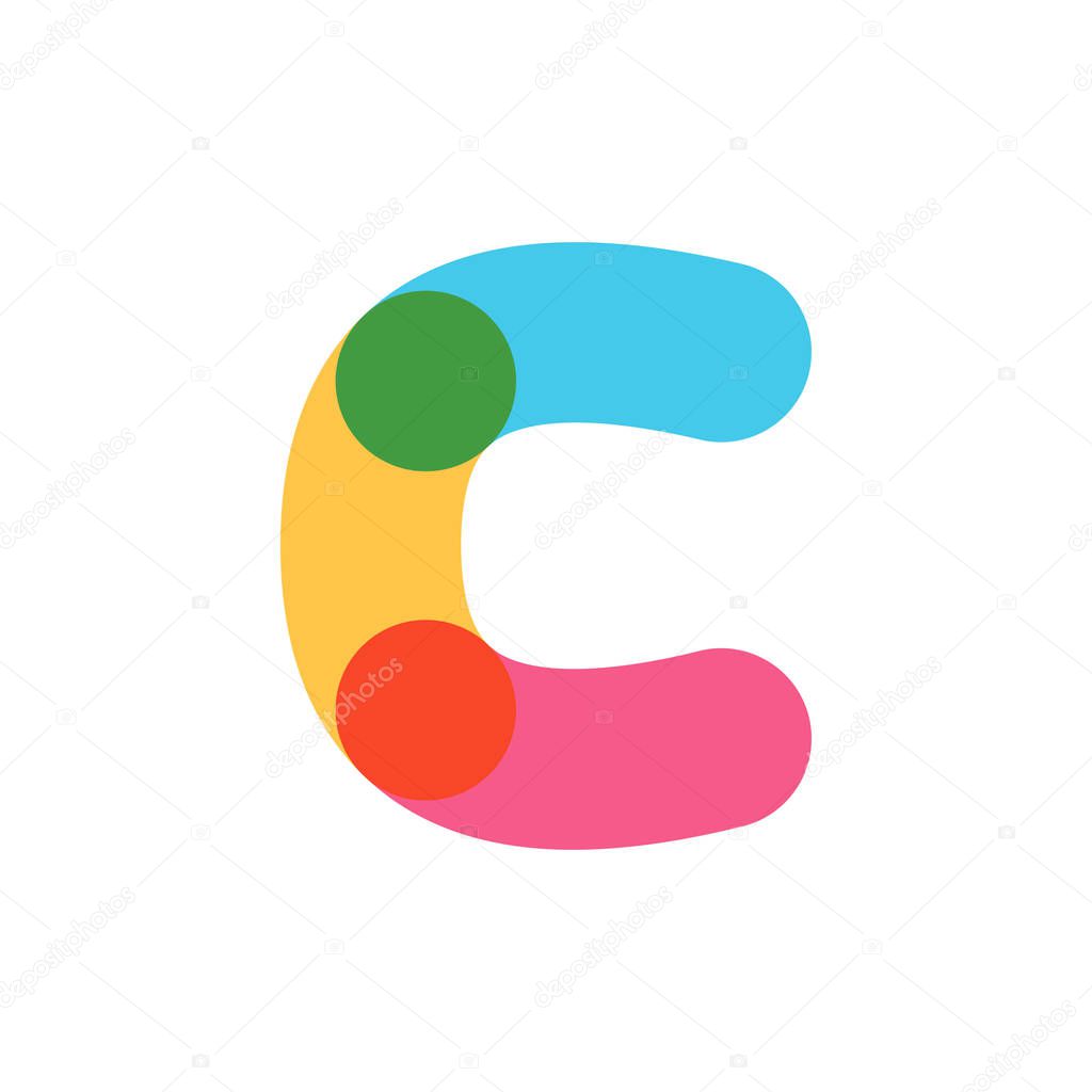 Curve rounded font. Vibrant glossy colors.