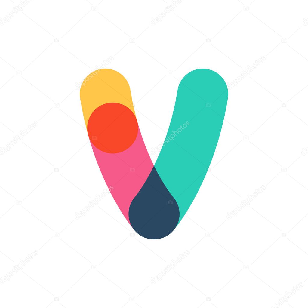 Curve rounded font. Vibrant glossy colors.