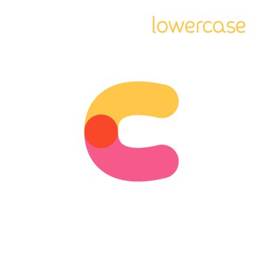 Overlapping one line lowercase letter c logotype. clipart