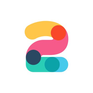 Üst üste binen bir satır numara logotype.