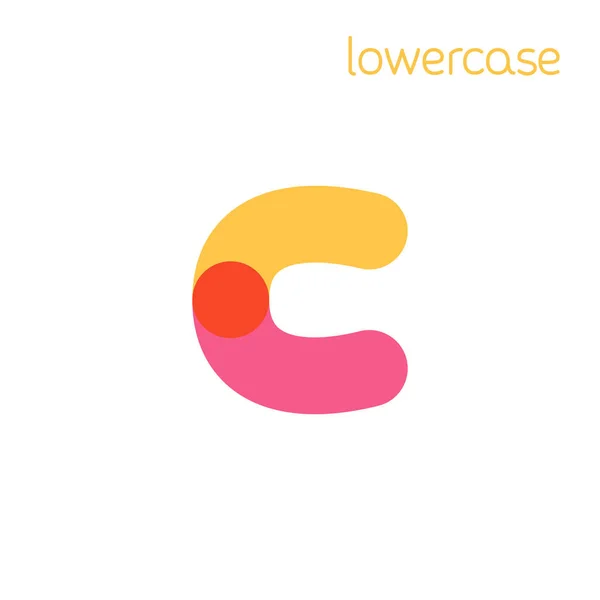 Overlapping van een regel kleine letter c logotype. — Stockvector