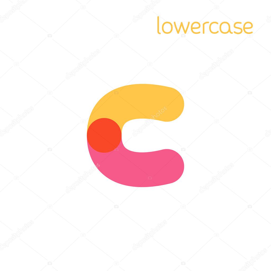 Curve rounded font. Vibrant glossy colors.