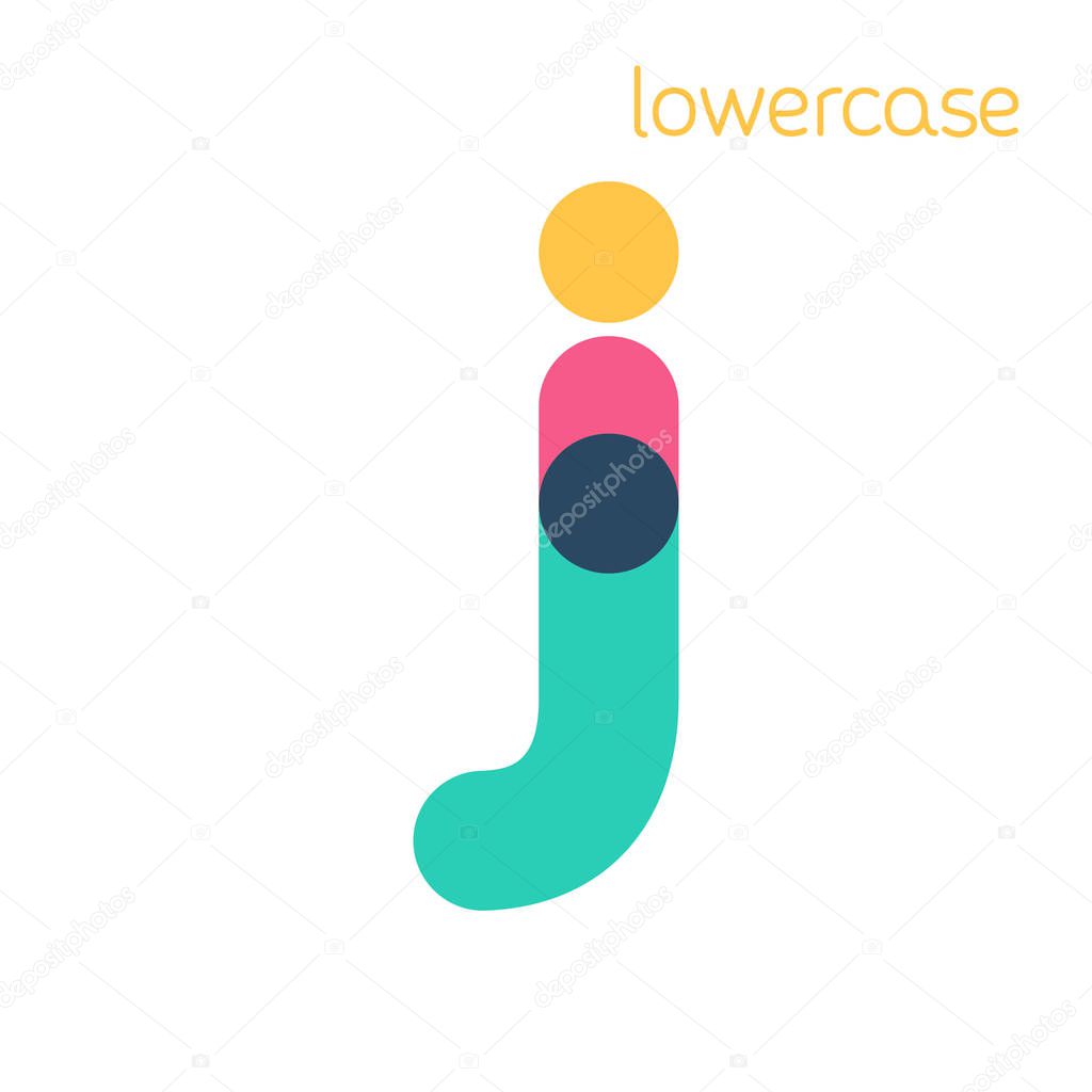 Overlapping one line lowercase letter j logotype.