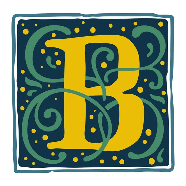 复兴党B字形标志，略带复古色彩. — 图库矢量图片