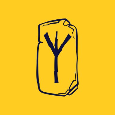 Runik Y harf logosu taş parçalarının üzerindeki yıldırımlardan.