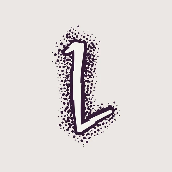Carta L logotipo rune no fundo pontos . — Vetor de Stock