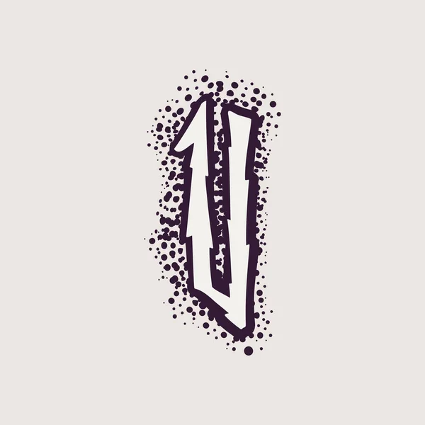 Lettre V logo rune sur le fond de points . — Image vectorielle