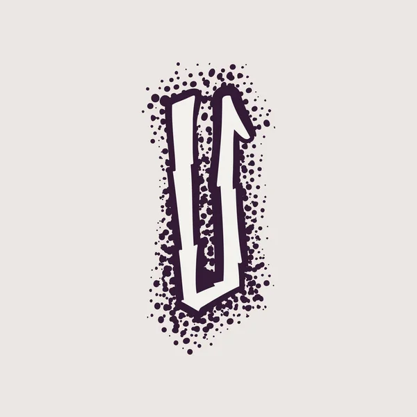 Lettre U logo rune sur le fond de points . — Image vectorielle