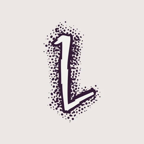 Letter L rune logo on the dots background. — Stock Vector