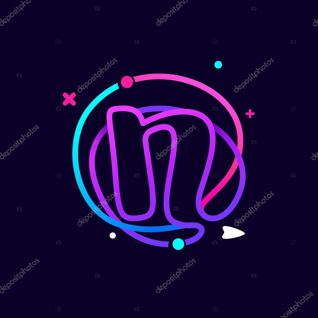 Vibrant lines vector template for science, biology, physics, chemistry design.
