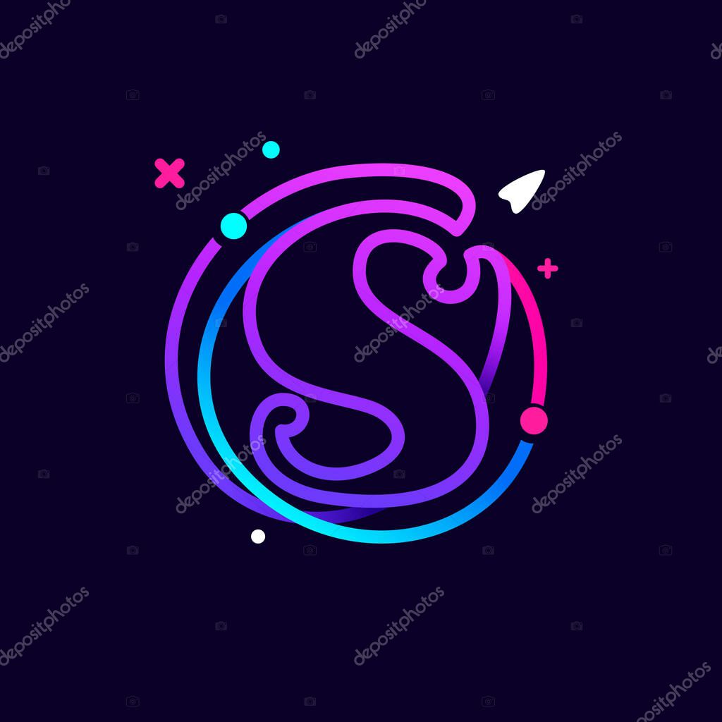 Vibrant lines vector template for science, biology, physics, chemistry design.